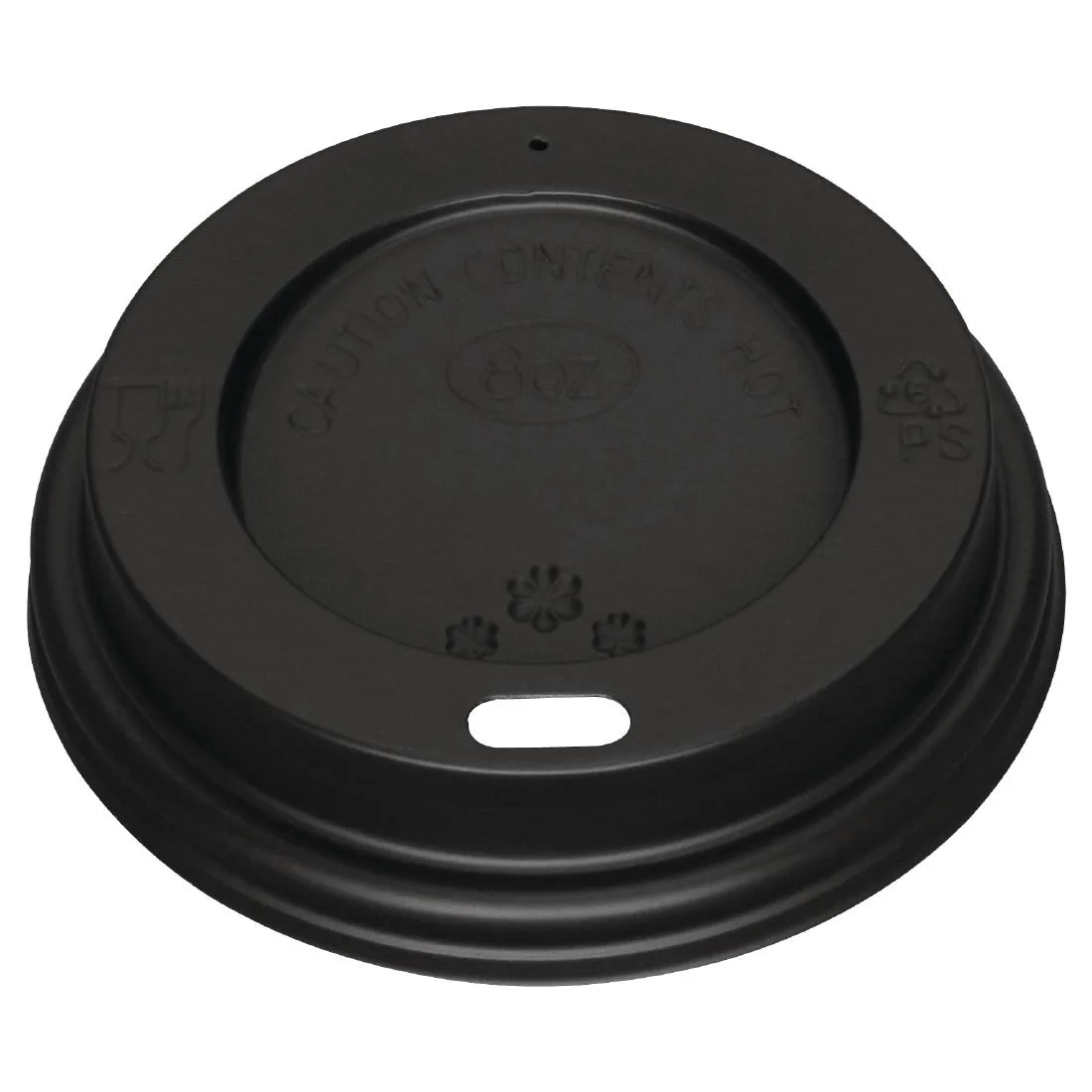 Fiesta Recyclable Coffee Cup Lids Black 225ml / 8oz (Pack of 1000) - Image 1