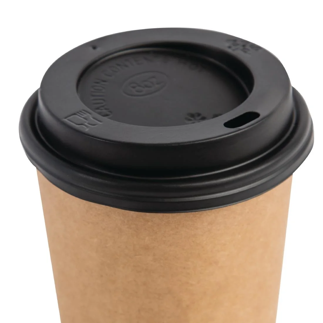 Fiesta Recyclable Coffee Cup Lids Black 225ml / 8oz (Pack of 50) - Image 3