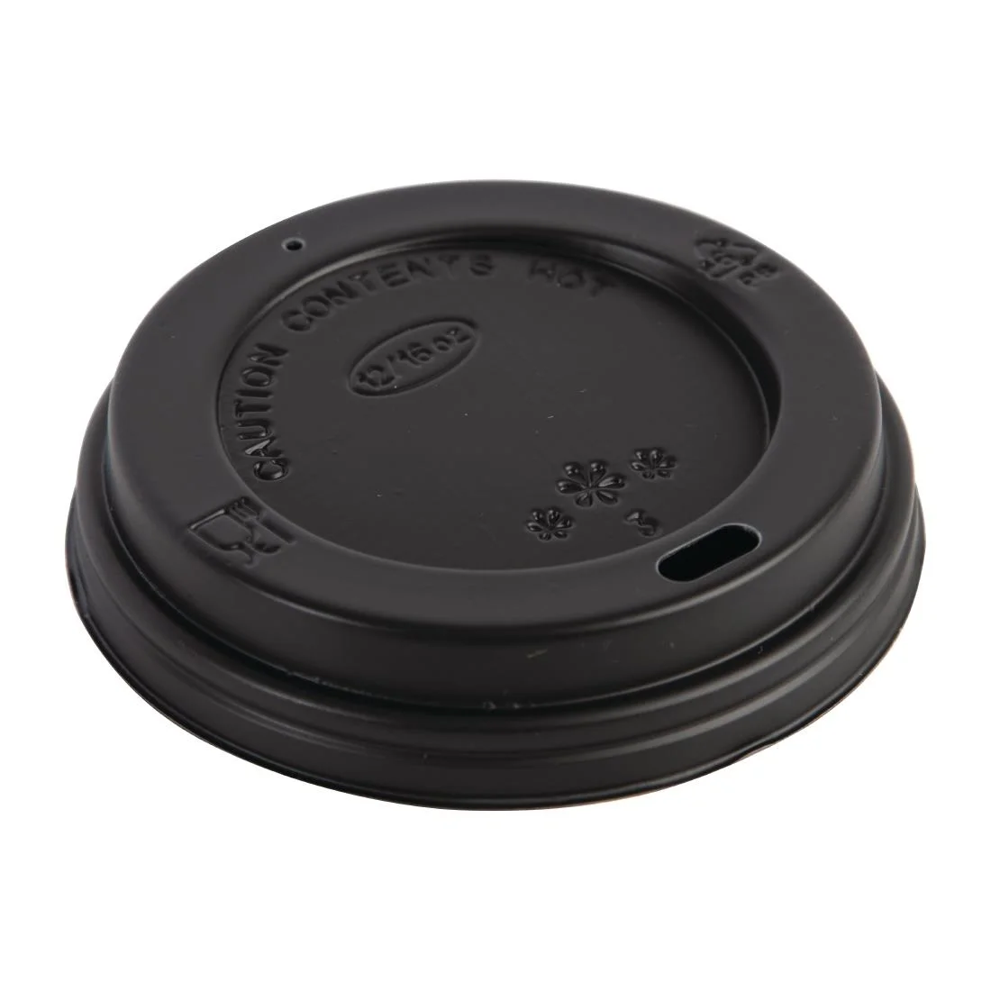 Fiesta Recyclable Coffee Cup Lids Black 340ml / 12oz and 455ml / 16oz (Pack of 50) - Image 1
