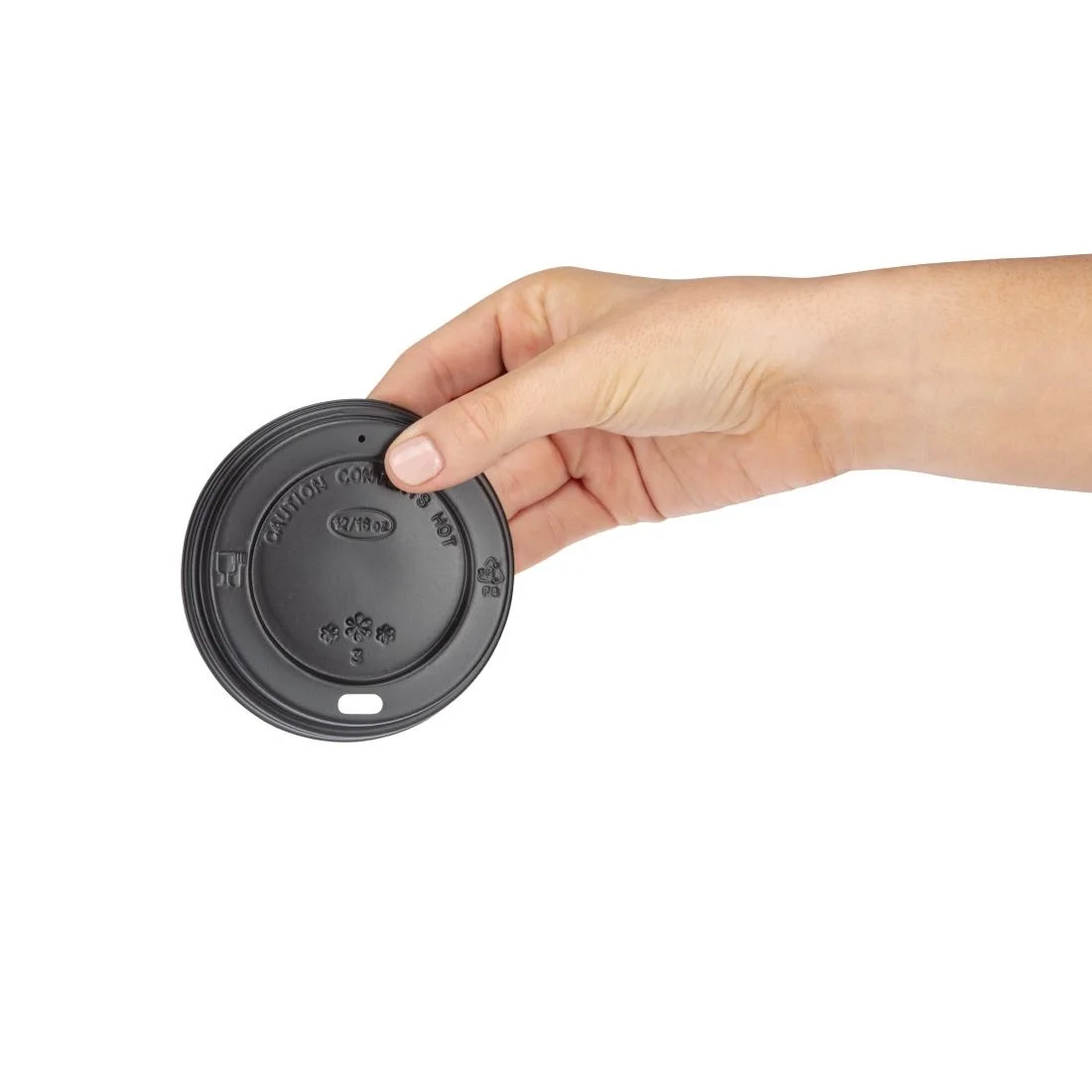Fiesta Recyclable Coffee Cup Lids Black 340ml / 12oz and 455ml / 16oz (Pack of 50) - Image 2