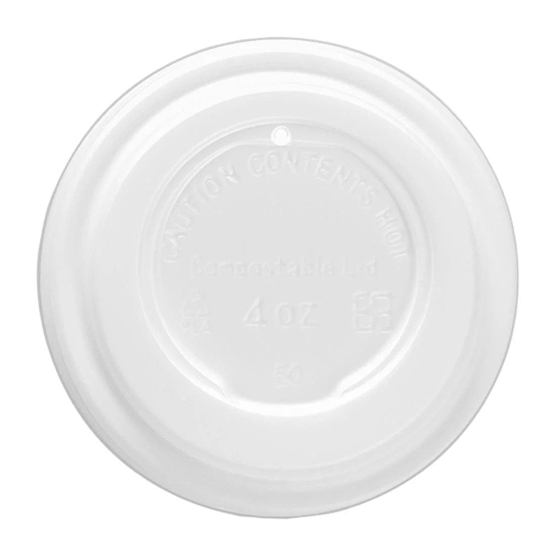 Vegware 62-Series CPLA Hot Cup Lid - 4oz (Case 2000) - Image 1