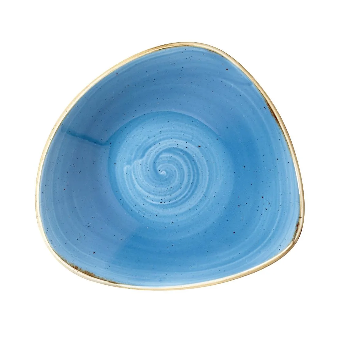 Churchill Stonecast Triangle Bowl Cornflower Blue 235mm - Image 1