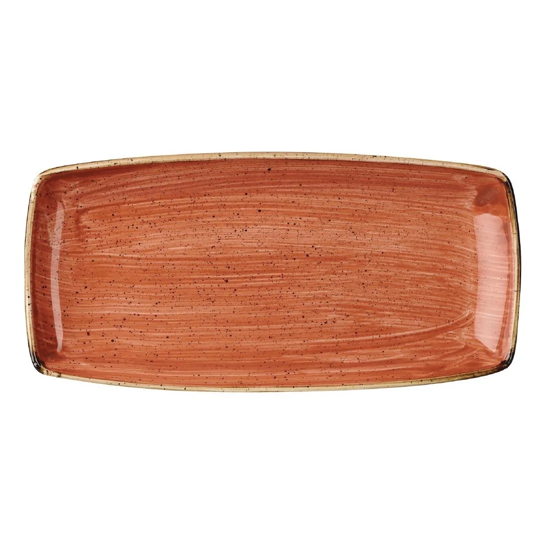 Churchill Stonecast Rectangular Plate Spiced Orange 350 x 185mm - Image 1