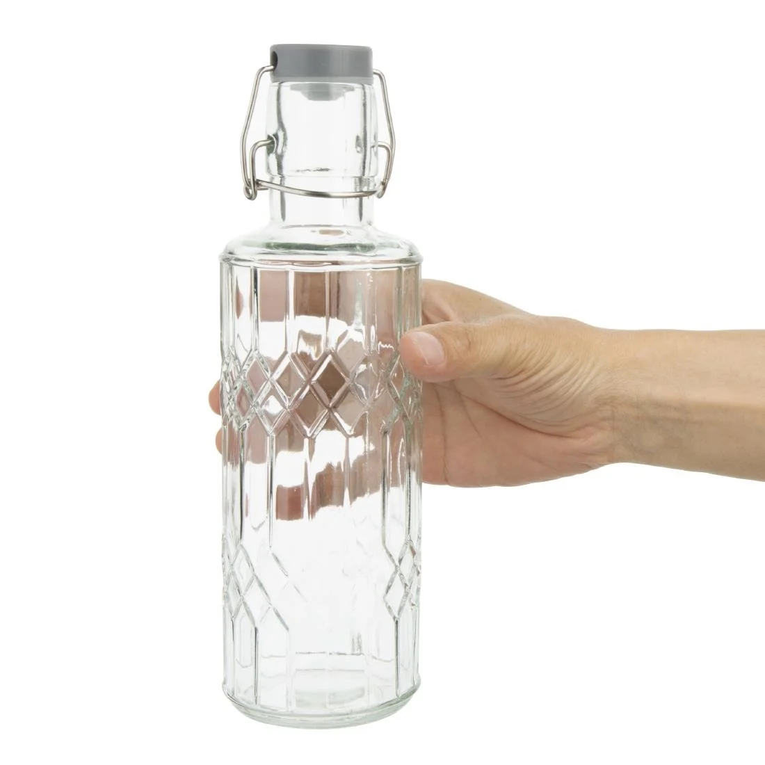 Olympia Geo Glass Water Bottle with Stopper 640ml (6 pack) - Image 4