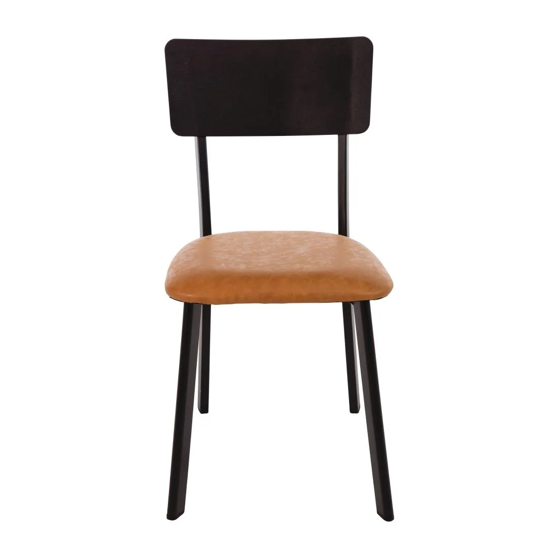 Bolero Metal & PU Side Chair Vintage Camel (Pack 4) - Image 1