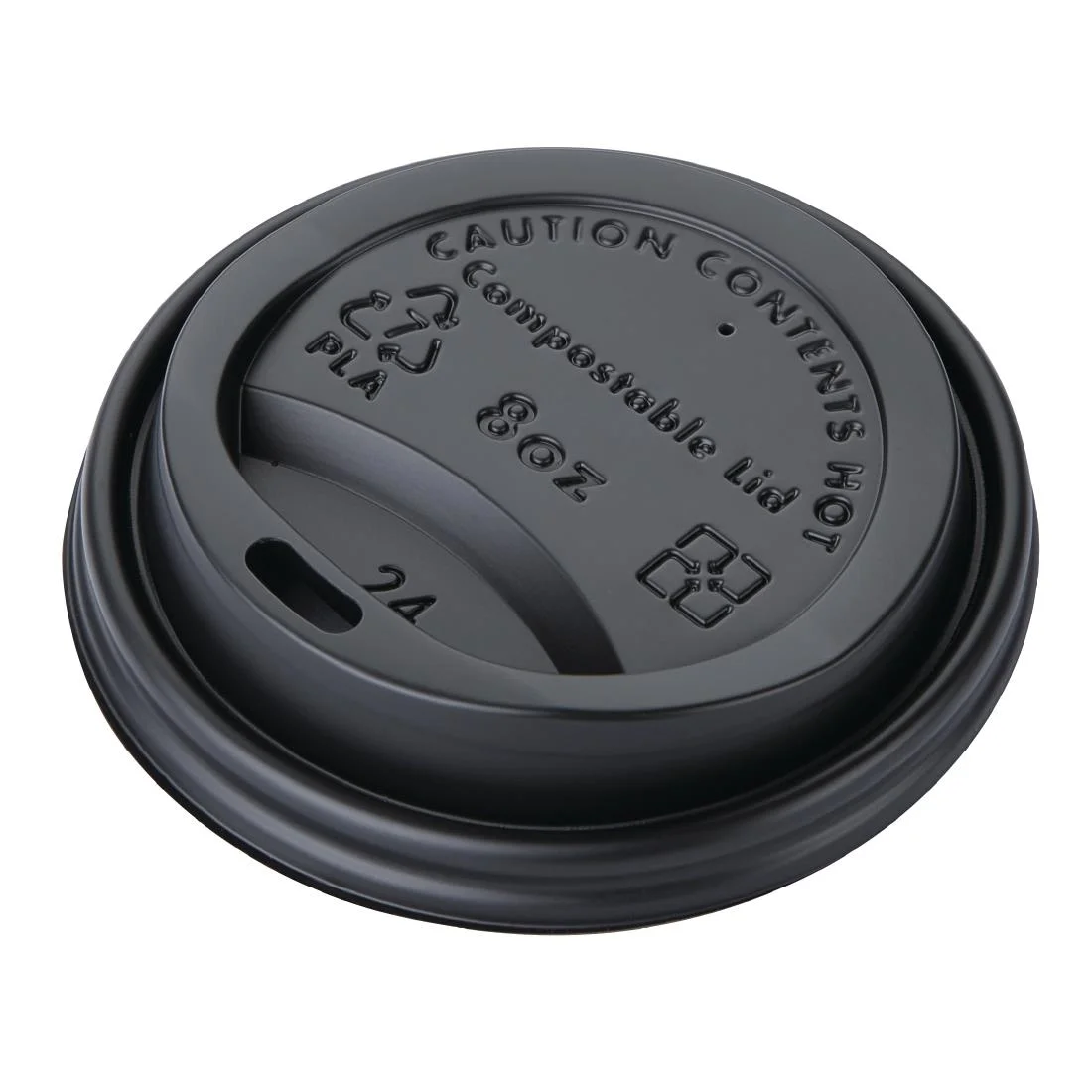 Fiesta Compostable Coffee Cup Lids 225ml / 8oz (Pack of 50) - Image 1