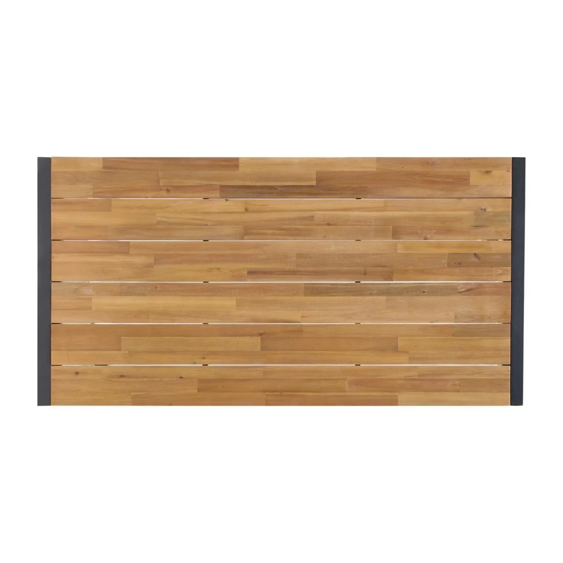 Bolero Acacia Wood and Steel Rectangular Industrial Table 1800mm - Image 2