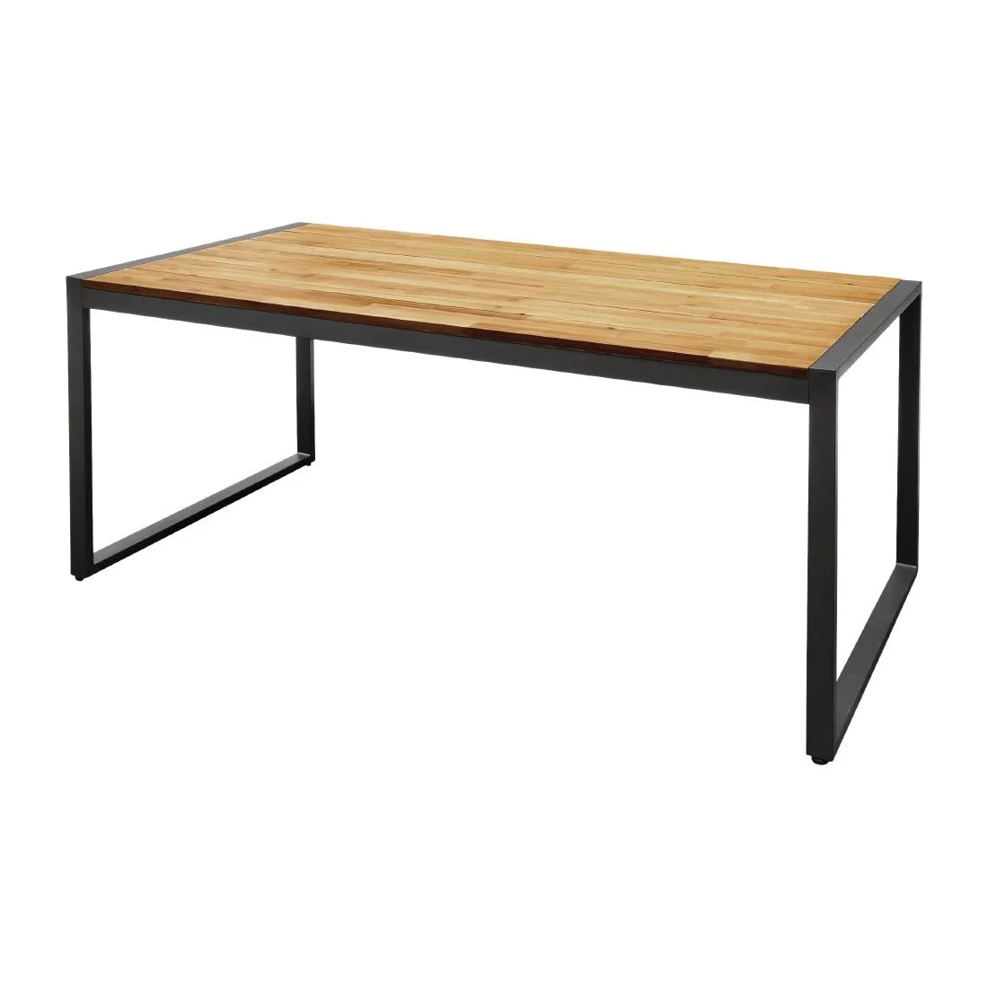 Bolero Acacia Wood and Steel Rectangular Industrial Table 1800mm - Image 3