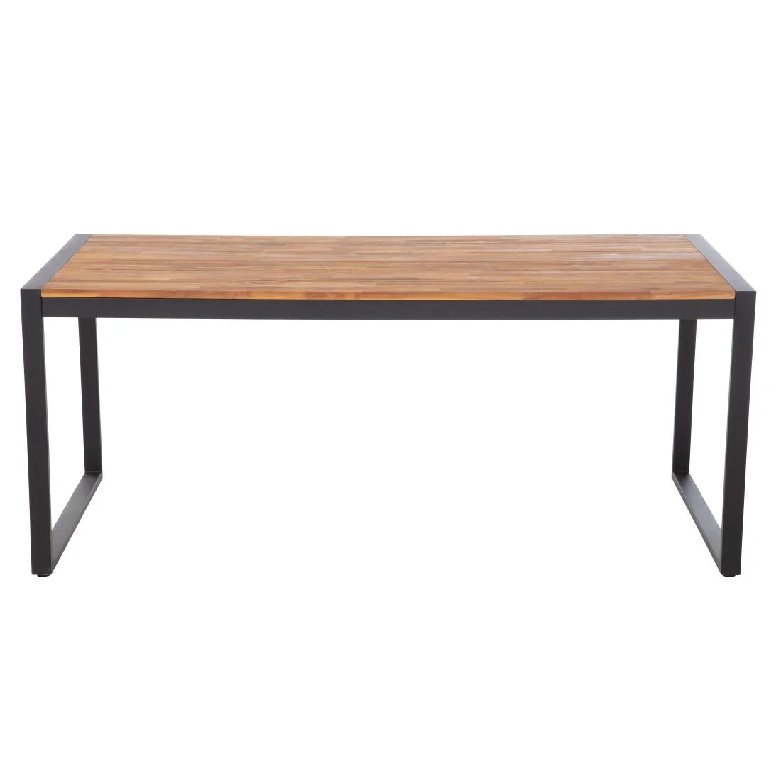 Bolero Acacia Wood and Steel Rectangular Industrial Table 1800mm - Image 8