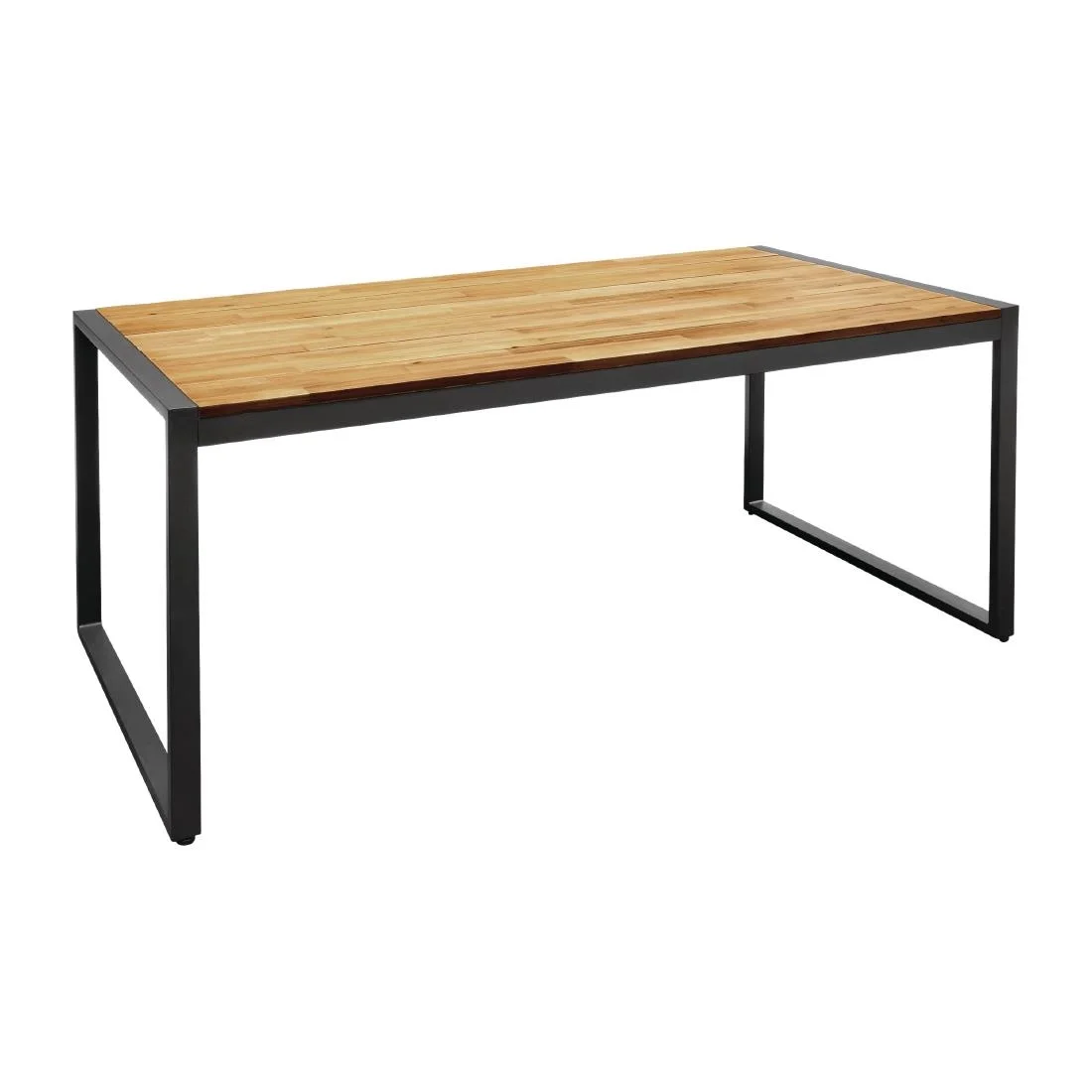 Bolero Acacia Wood and Steel Rectangular Industrial Table 1800mm - Image 1