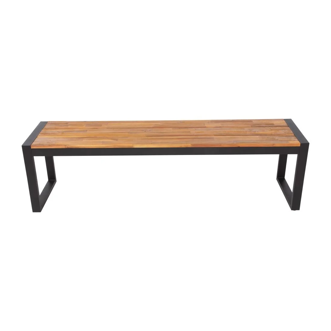 Bolero Acacia Wood and Steel Industrial Benches 1600mm (Pack of 2) - Image 3