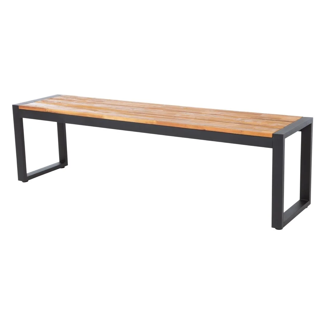 Bolero Acacia Wood and Steel Industrial Benches 1600mm (Pack of 2) - Image 5