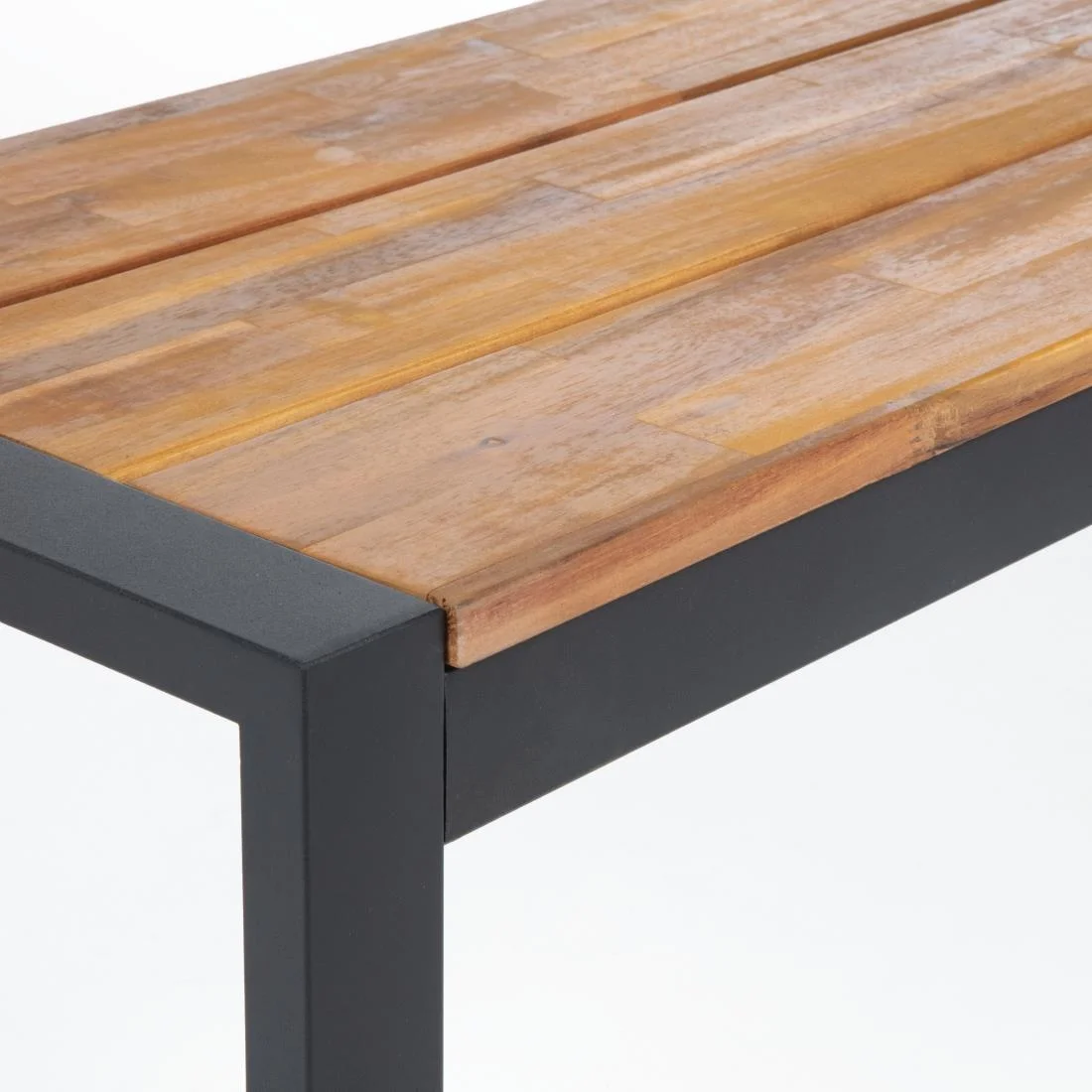 Bolero Acacia Wood and Steel Industrial Benches 1600mm (Pack of 2) - Image 7