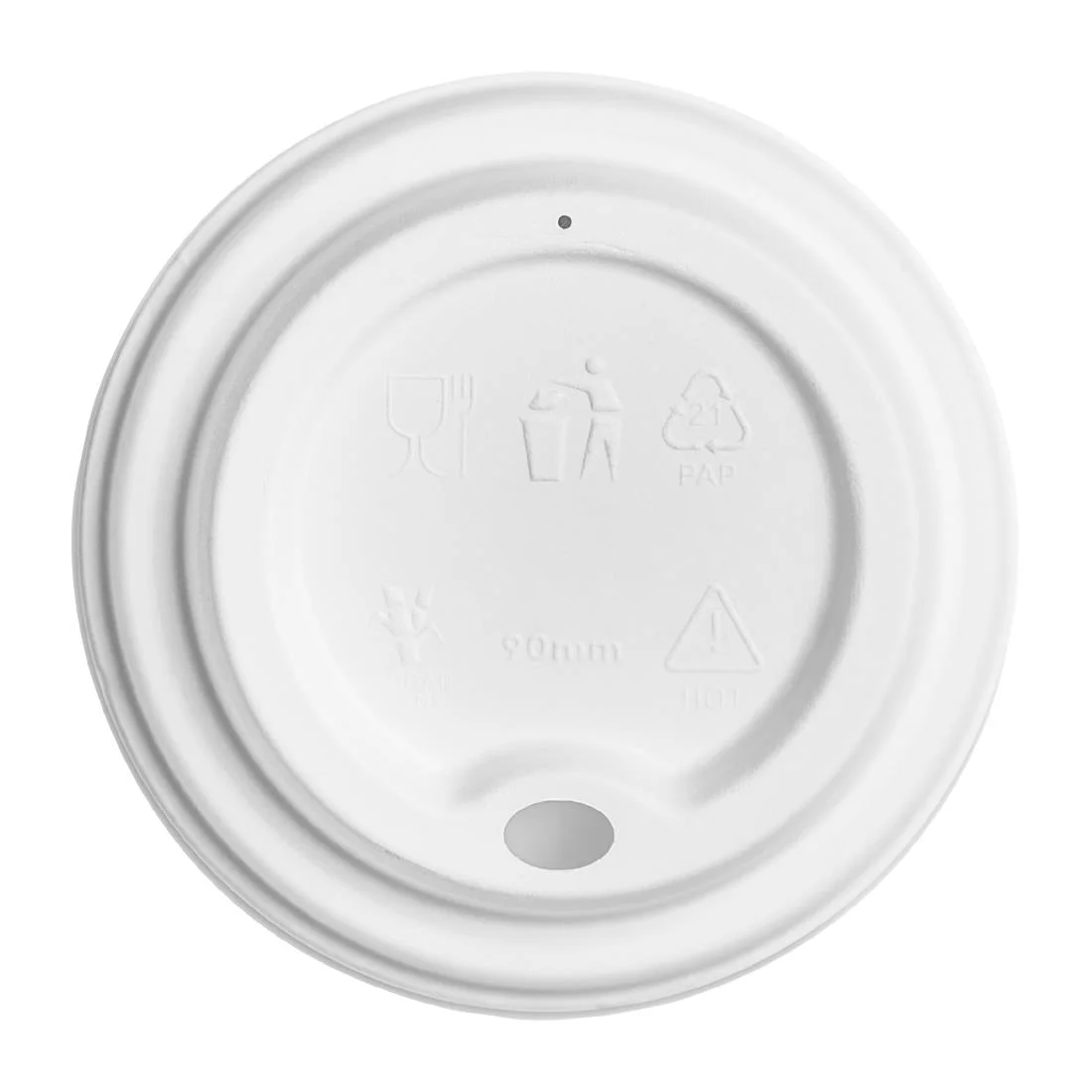Vegware Hot Cup Lid Moulded Fibre 89-Series (Pack of 1000) - Image 1