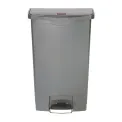 Rubbermaid Slim Jim Front Step-On Pedal Bin Grey 68Ltr - Image 1