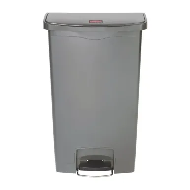 Rubbermaid Slim Jim Front Step-On Pedal Bin Grey 68Ltr