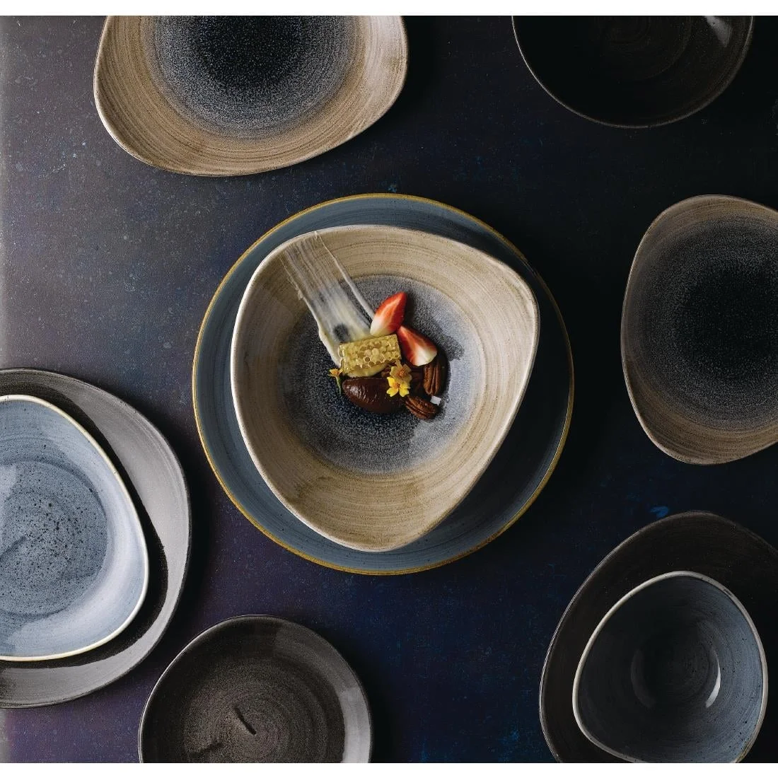 Churchill Stonecast Aqueous Coupe Plates Bayou Taupe 288mm (12 Pack) - Image 5