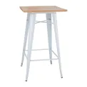 Bolero Bistro Bar Table with Wooden Top White (Single) - Image 1