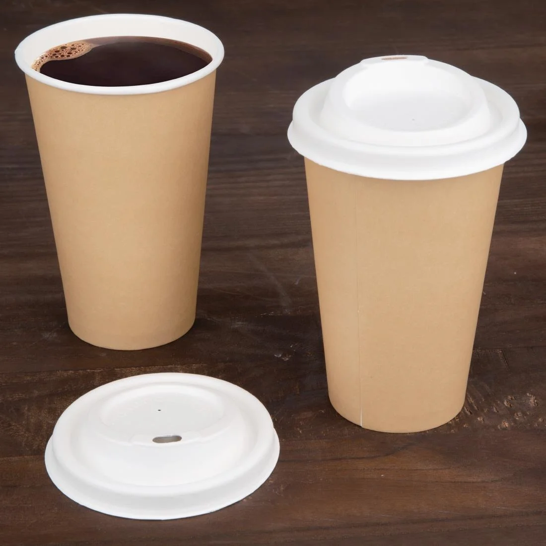Fiesta Compostable Bagasse Coffee Cup Lids 340ml / 12oz (Pack of 1000) - Image 5