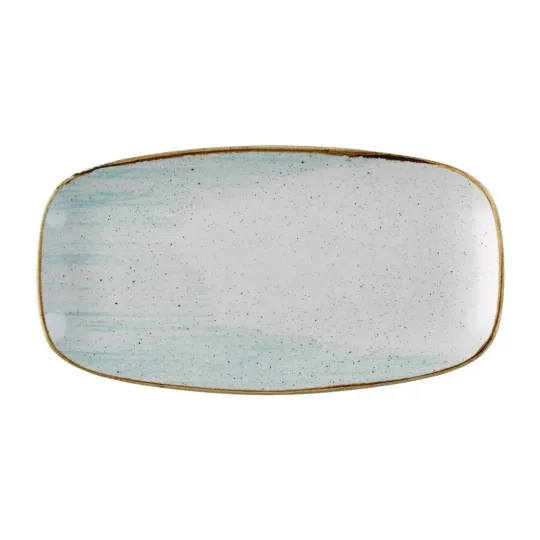 Churchill Stonecast Accents Chefs Oblong Plates Duck Egg 355x189mm (6 Pack)