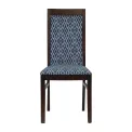 Brooklyn Padded Back Dark Walnut Dining Chair with Blue Diamond Padded Seat and Back (Pack of 2) - Image 2