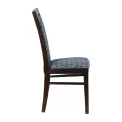 Brooklyn Padded Back Dark Walnut Dining Chair with Blue Diamond Padded Seat and Back (Pack of 2) - Image 3