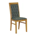 Brooklyn Padded Back Soft Oak Dining Chair with Green Diamond Padded Seat and Back (Pack of 2) - Image 1