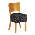 Asti Padded Soft Oak Dining Chair with Black Diamond Deep Padded Seat and Back (Pack of 2) - Image 1