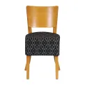 Asti Padded Soft Oak Dining Chair with Black Diamond Deep Padded Seat and Back (Pack of 2) - Image 2