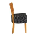 Asti Padded Soft Oak Dining Chair with Black Diamond Deep Padded Seat and Back (Pack of 2) - Image 3