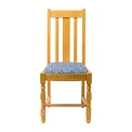 Mayfair Soft Oak High Back Dining Chair with Blue Diamond Padded Seat (Pack of 2) - Image 3