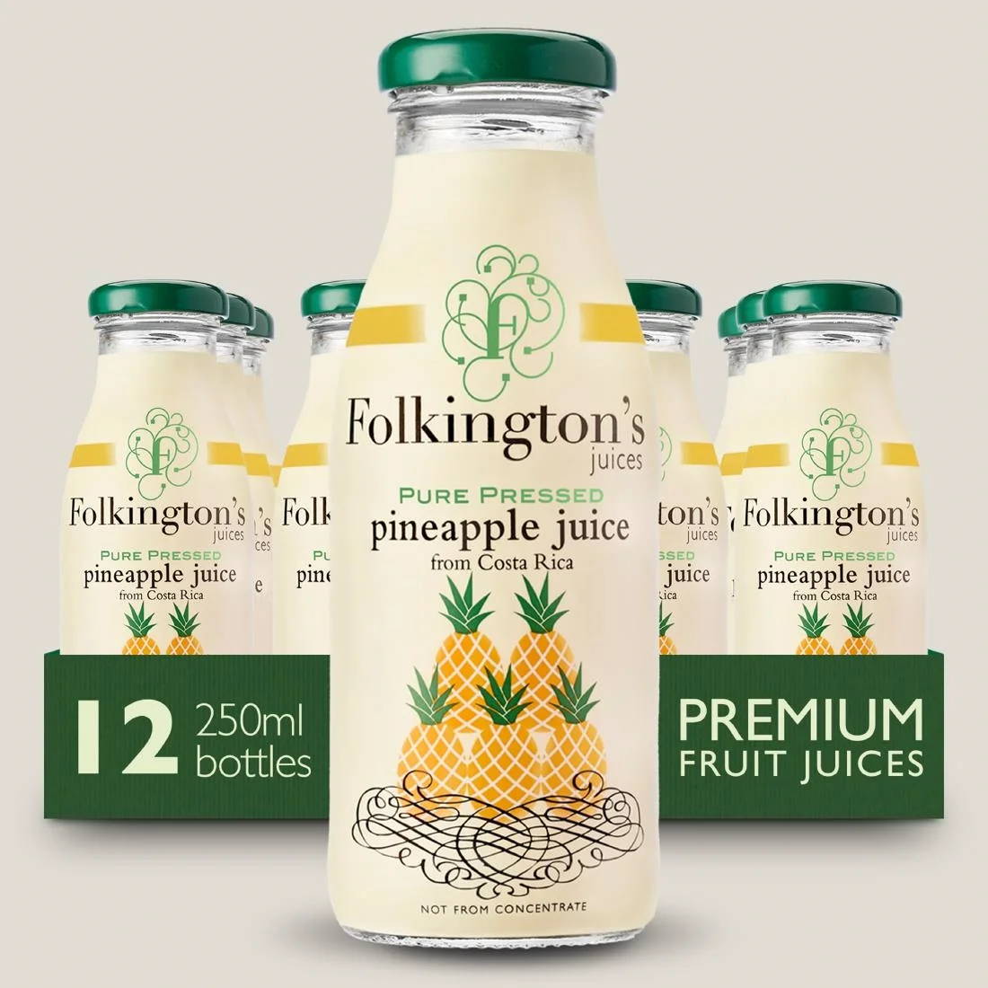 Folkington's Juices Pineapple Glass Bottle 250ml (12 Pack) - Image 5