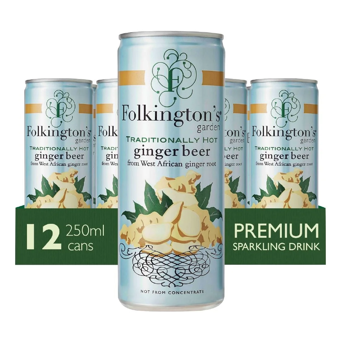 Folkington's Sparkling Drinks Ginger Beer Can 250ml (12 Pack) - Image 2