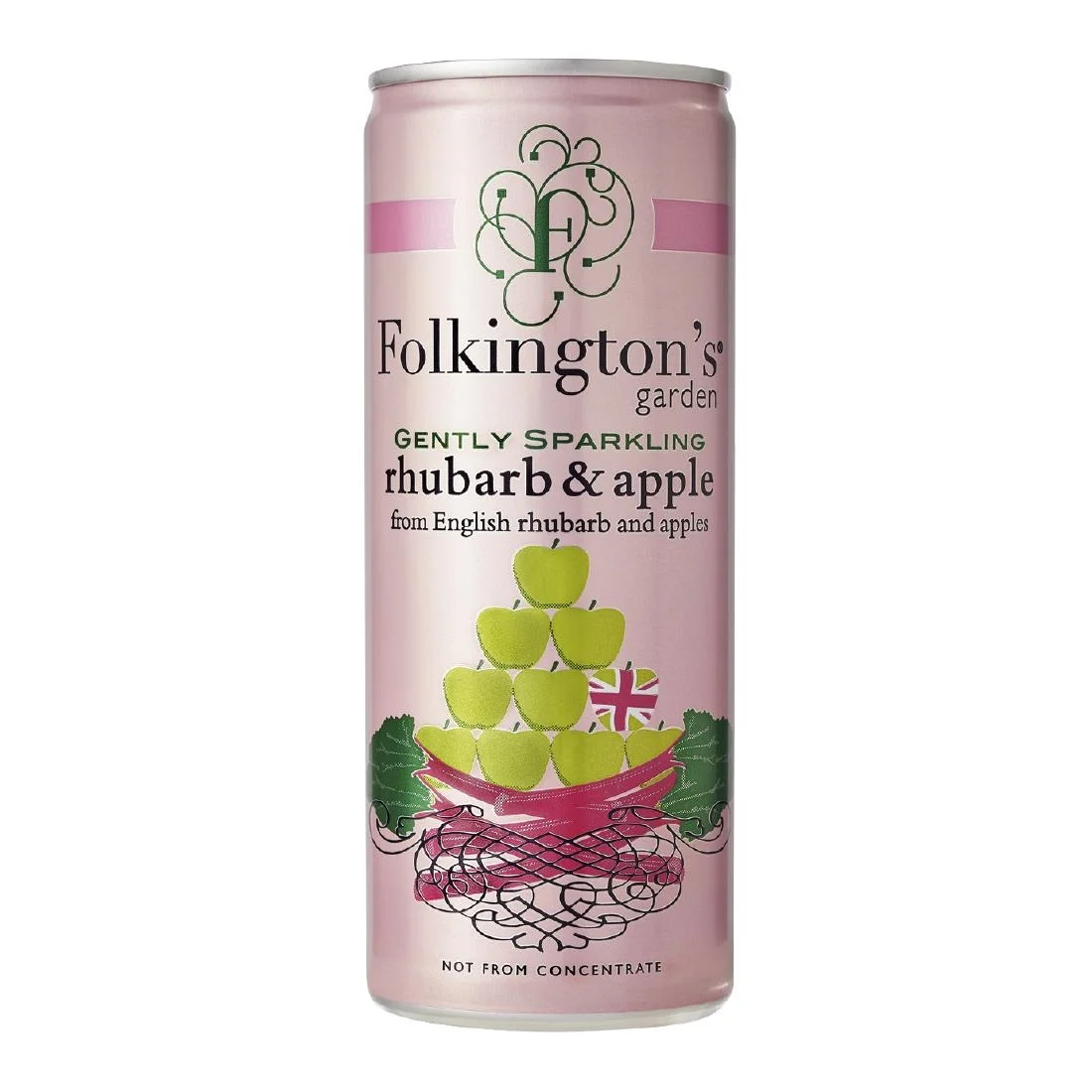 Folkington's Sparkling Drinks Rhubarb & Apple Can 250ml (12 Pack) - Image 1