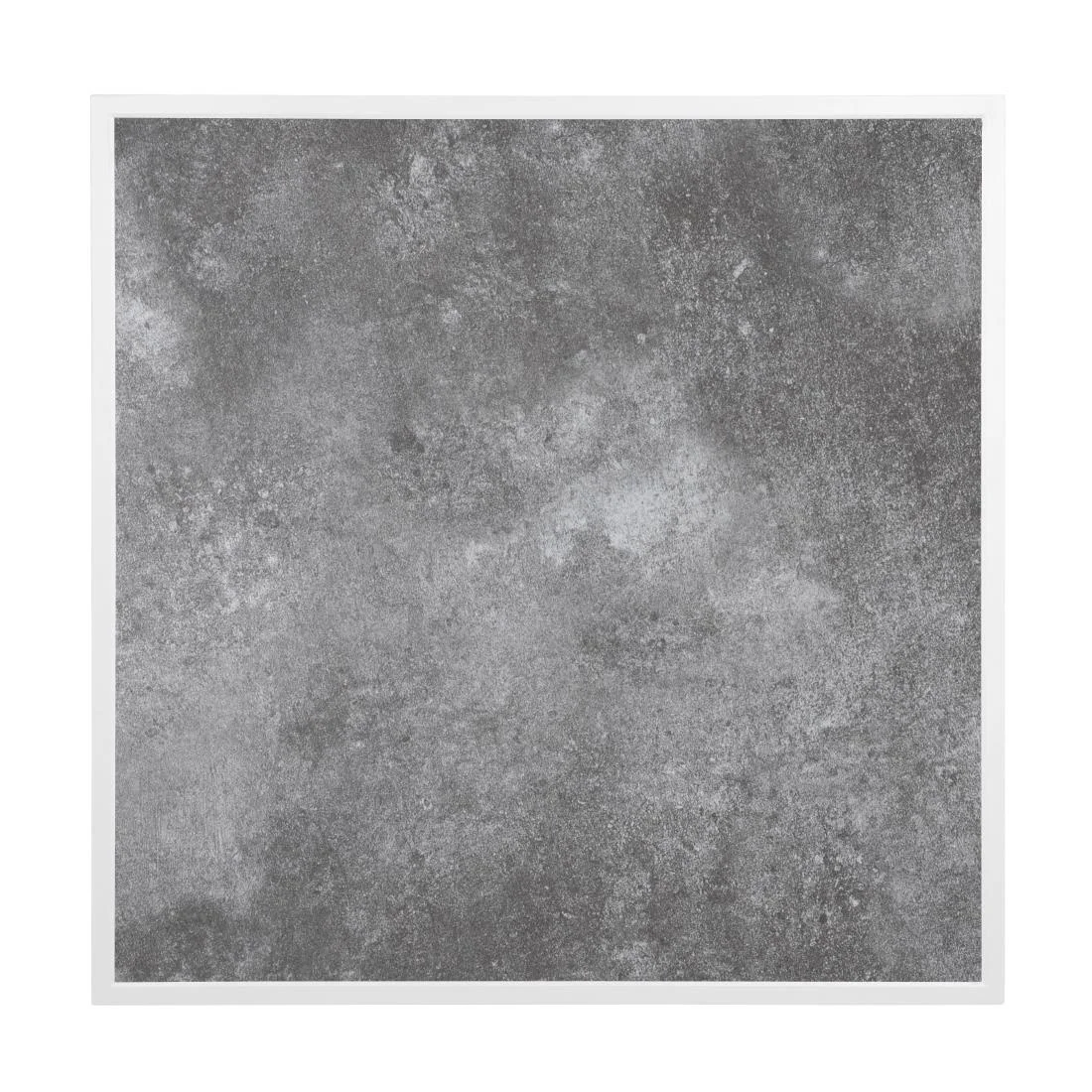 Bolero Dark Stone Effect Outdoor Tempered Glass Table Top White Trim - 700mm - Image 2