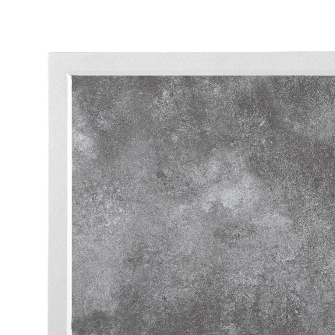 Bolero Dark Stone Effect Outdoor Tempered Glass Table Top White Trim - 700mm - Image 3