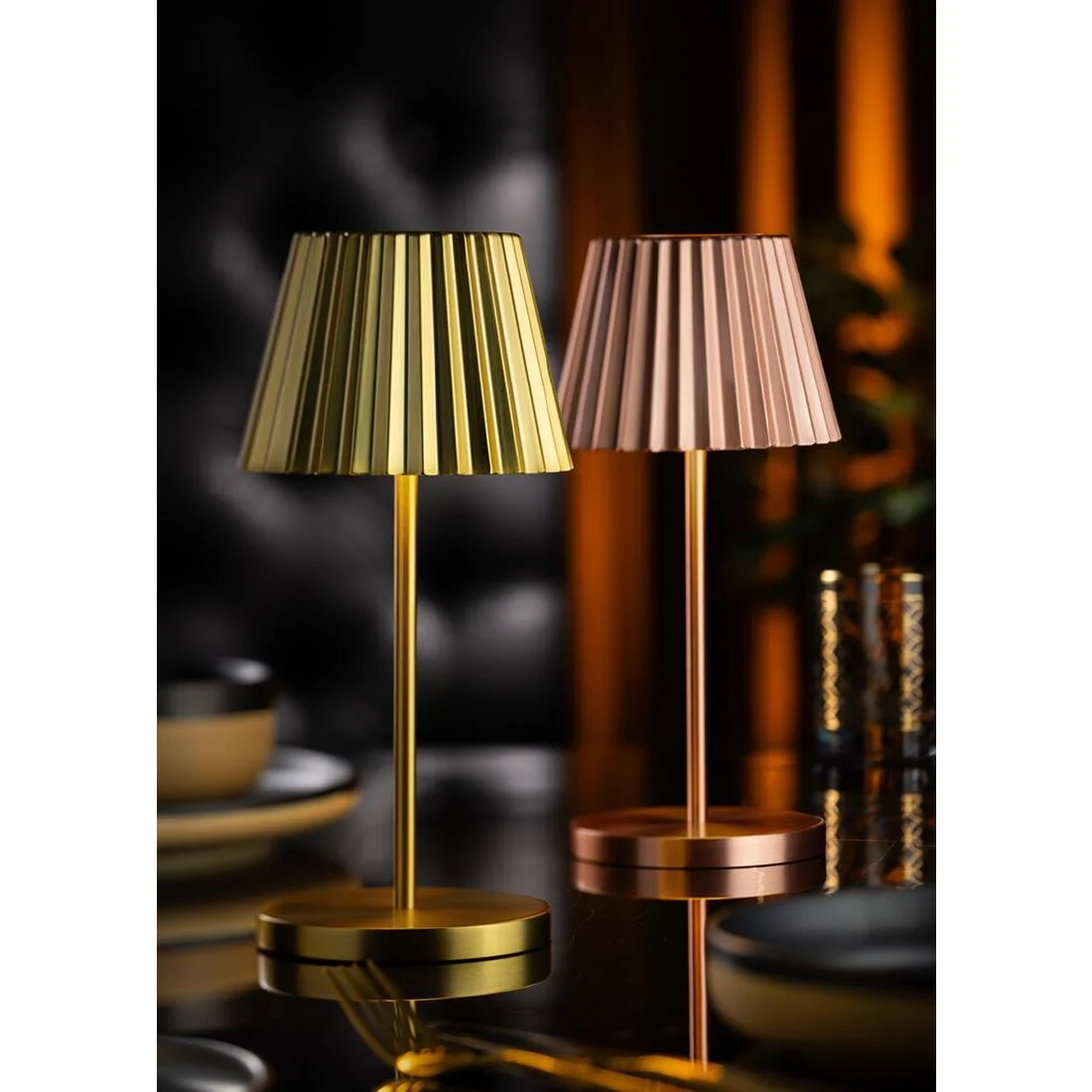Utopia Dominica LED Cordless Table Lamp 260mm Brushed Copper (6 Pack) - Image 2