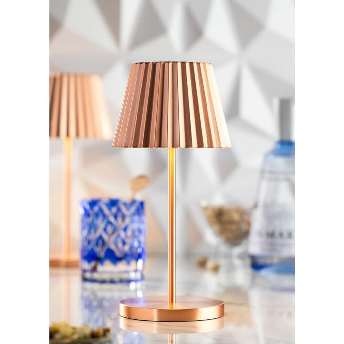 Utopia Dominica LED Cordless Table Lamp 260mm Brushed Copper (6 Pack) - Image 5