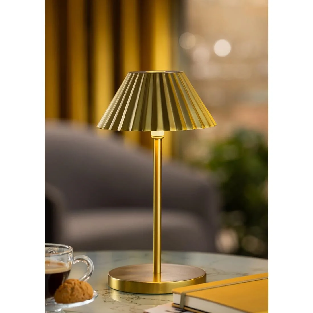 Utopia Aruba LED Cordless Table Lamp 230mm Brushed Gold (6 Pack) - Image 2