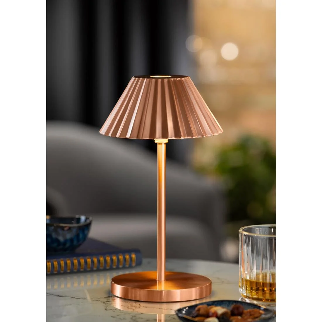 Utopia Aruba LED Cordless Table Lamp 230mm Brushed Copper (6 Pack) - Image 2