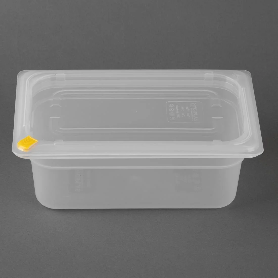 Hygiplas Click PP GN Container 1/4 with Lid & 7 Colour Clips 100mm 2.5Ltr (4 Pack) - Image 3