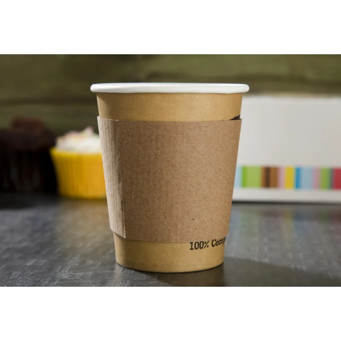 Fiesta Recyclable Corrugated Cup Sleeves for 8oz Cup (Pack of 1000) - Image 6