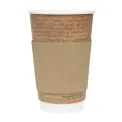 Fiesta Compostable Corrugated Cup Sleeves for 12/16oz Cups (Pack of 1000) - Image 5