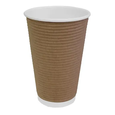 Fiesta Recyclable Coffee Cups Ripple Wall Kraft 455ml / 16oz (Pack of 500)