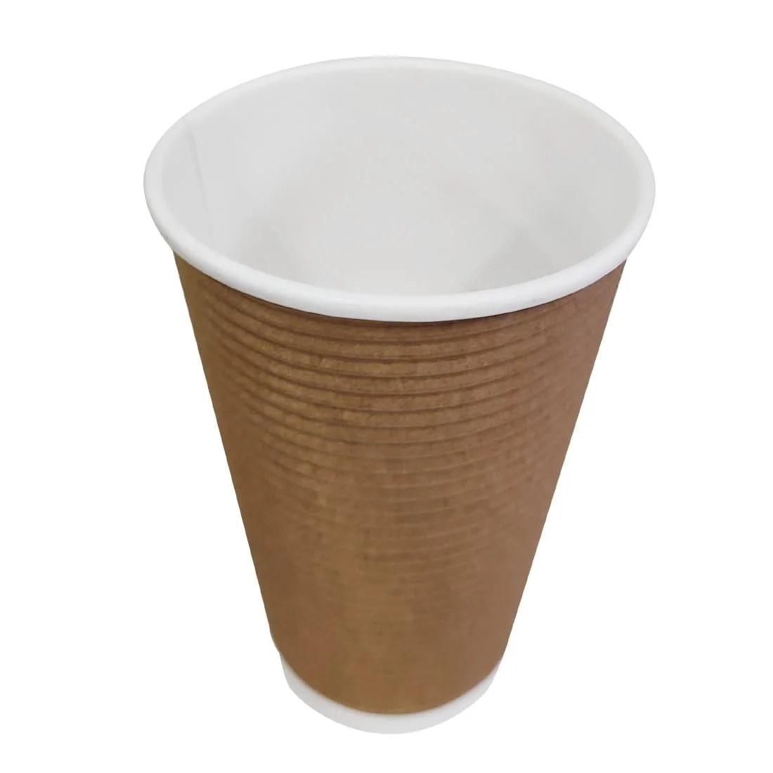 Fiesta Recyclable Coffee Cups Ripple Wall Kraft 455ml / 16oz (Pack of 25) - Image 3