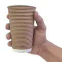 Fiesta Recyclable Coffee Cups Ripple Wall Kraft 455ml / 16oz (Pack of 500) - Image 6