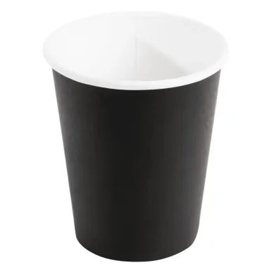 Fiesta Recyclable Coffee Cups Single Wall Black 225ml / 8oz (Pack of 50)