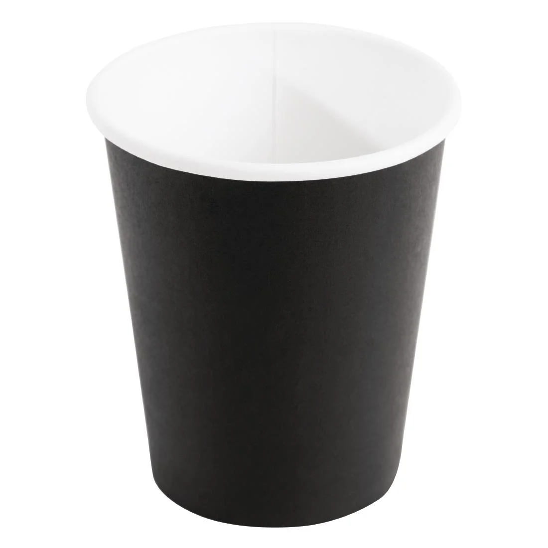 Fiesta Recyclable Coffee Cups Single Wall Black 225ml / 8oz (Pack of 1000) - Image 1