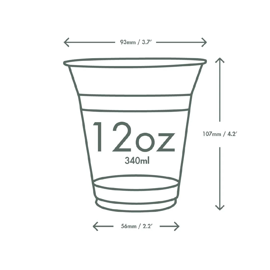 Vegware Compostable PLA Cold Cup 96-Series 12oz (1000 Pack) - Image 6