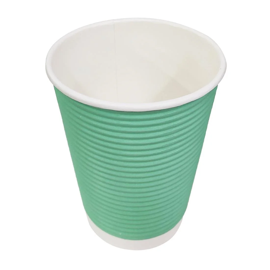 Fiesta Recyclable Coffee Cups Ripple Wall Turquoise 225ml / 8oz (Pack of 500) - Image 4